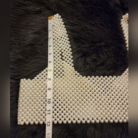 Festival Faux Pearl Crop Top Bralette Beaded Tank Cami Top - Picture 8 of 13